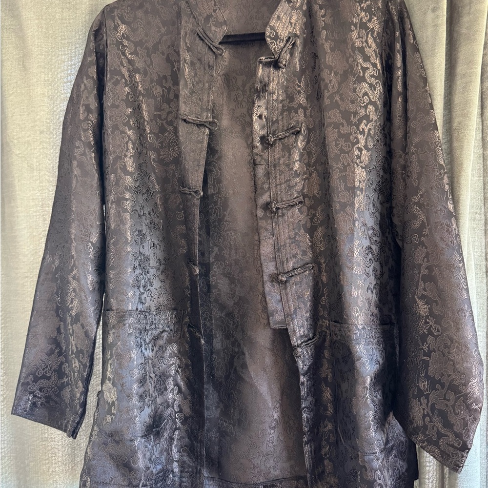 Vintage Black Brocade Jacket